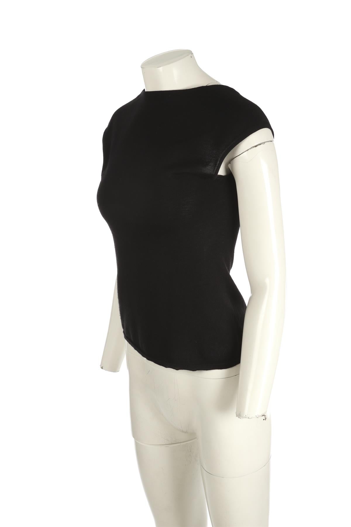 CHRISTIAN DIOR BLACK CASHMERE TOP SMALL