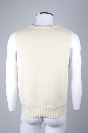 AIMÉ LEON DORE CREAM MEN'S COTTON VEST MEDIUM