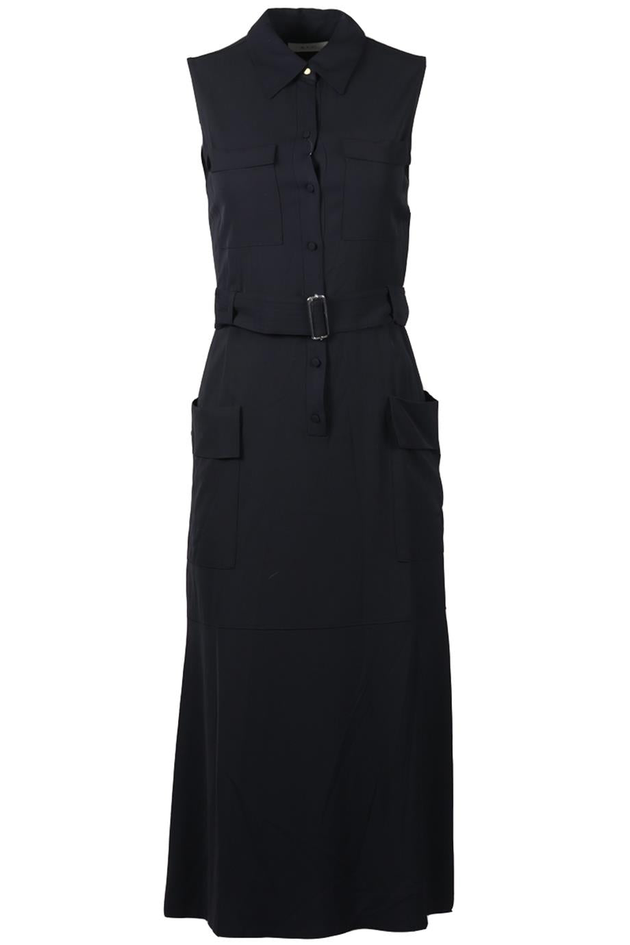 A.L.C. BELTED CREPE MIDI DRESS US 2 UK 6