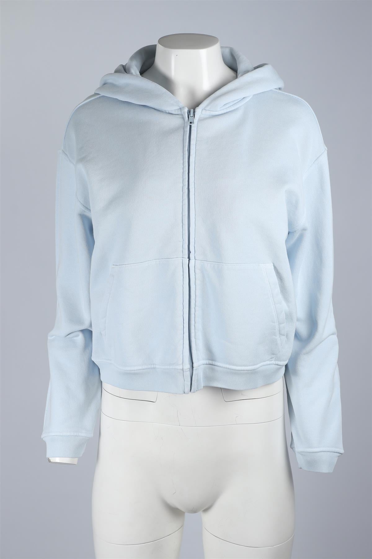 SKIMS BLUE COTTON HOODIE MEDIUM