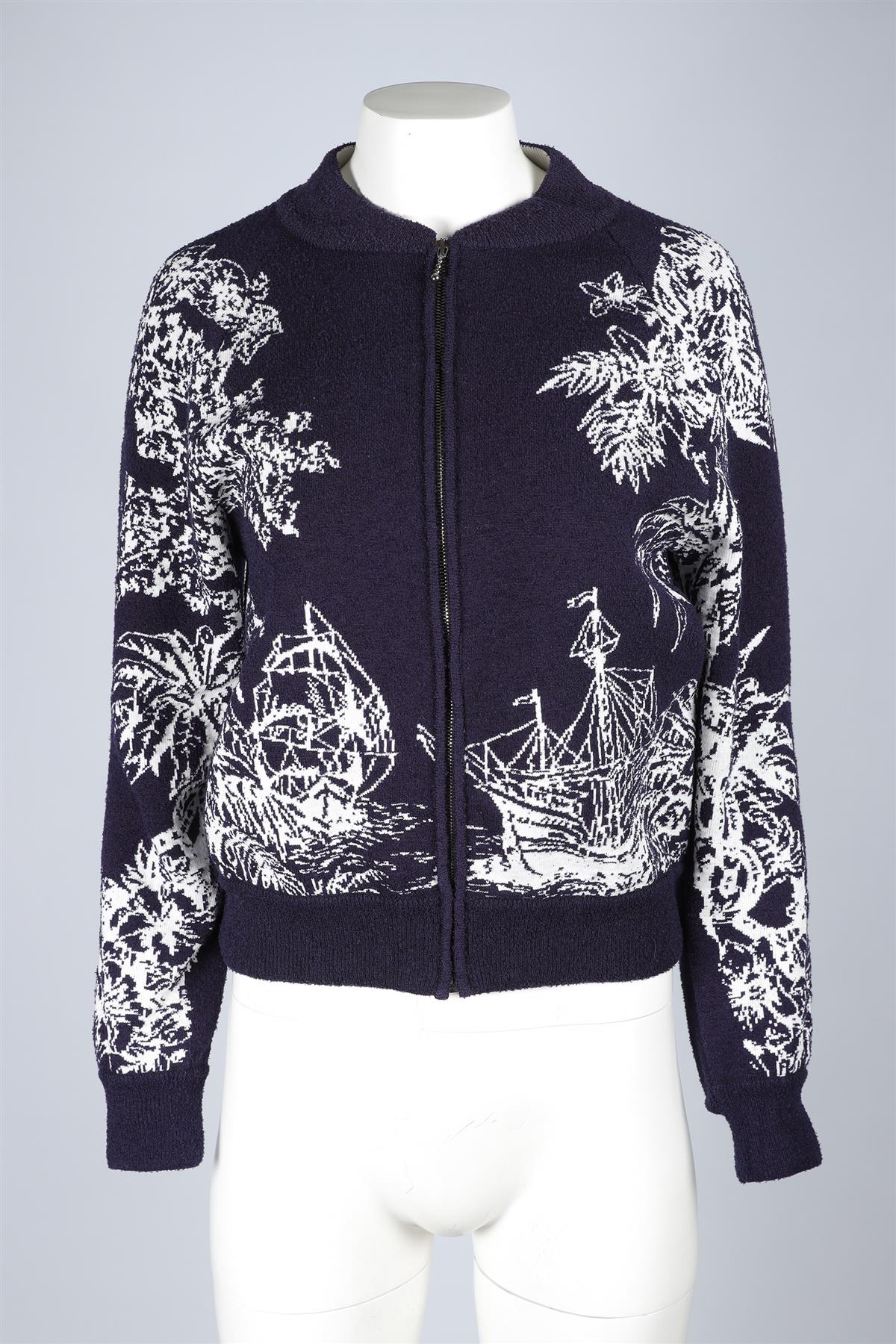CHRISTIAN DIOR NAVY COTTON JACKET FR 38 UK 10