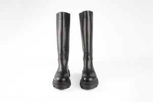 GIA + PERNILLE TEISBAEK BLACK LEATHER KNEE HIGH BOOTS EU 37 UK 4
