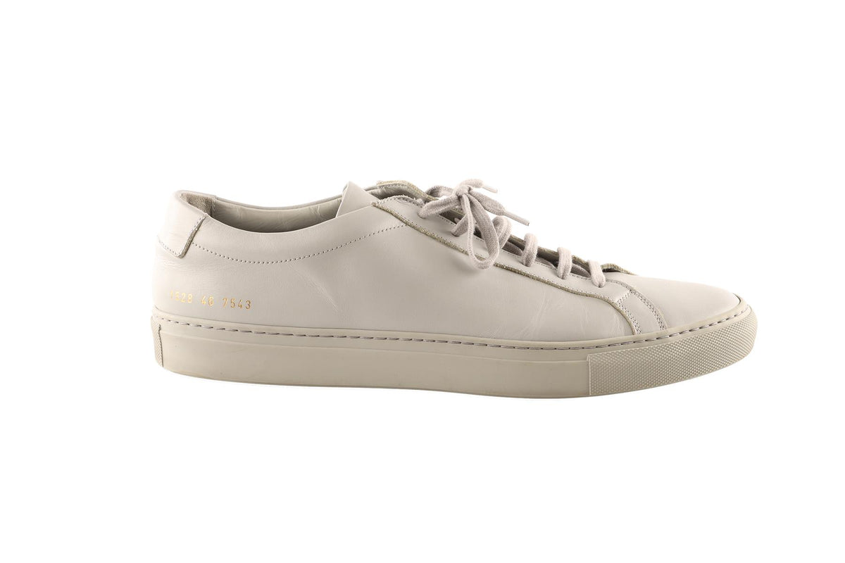COMMON PROJECTS GREY MEN'S LEATHER SNEAKERS EU 46 UK 12 US 13