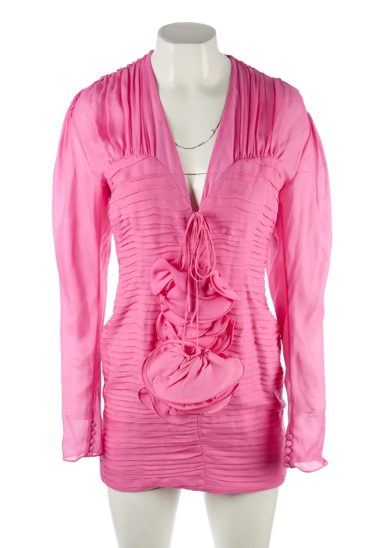 MAGDA BUTRYM PINK SILK MINI DRESS FR 36 UK 8