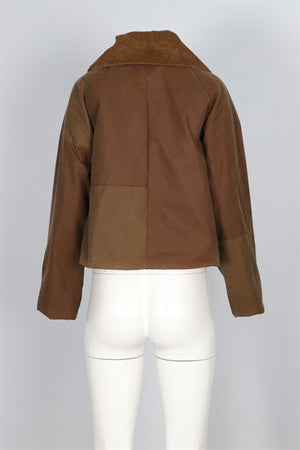 GANNI + BARBOUR BROWN COTTON JACKET UK 6 US 2