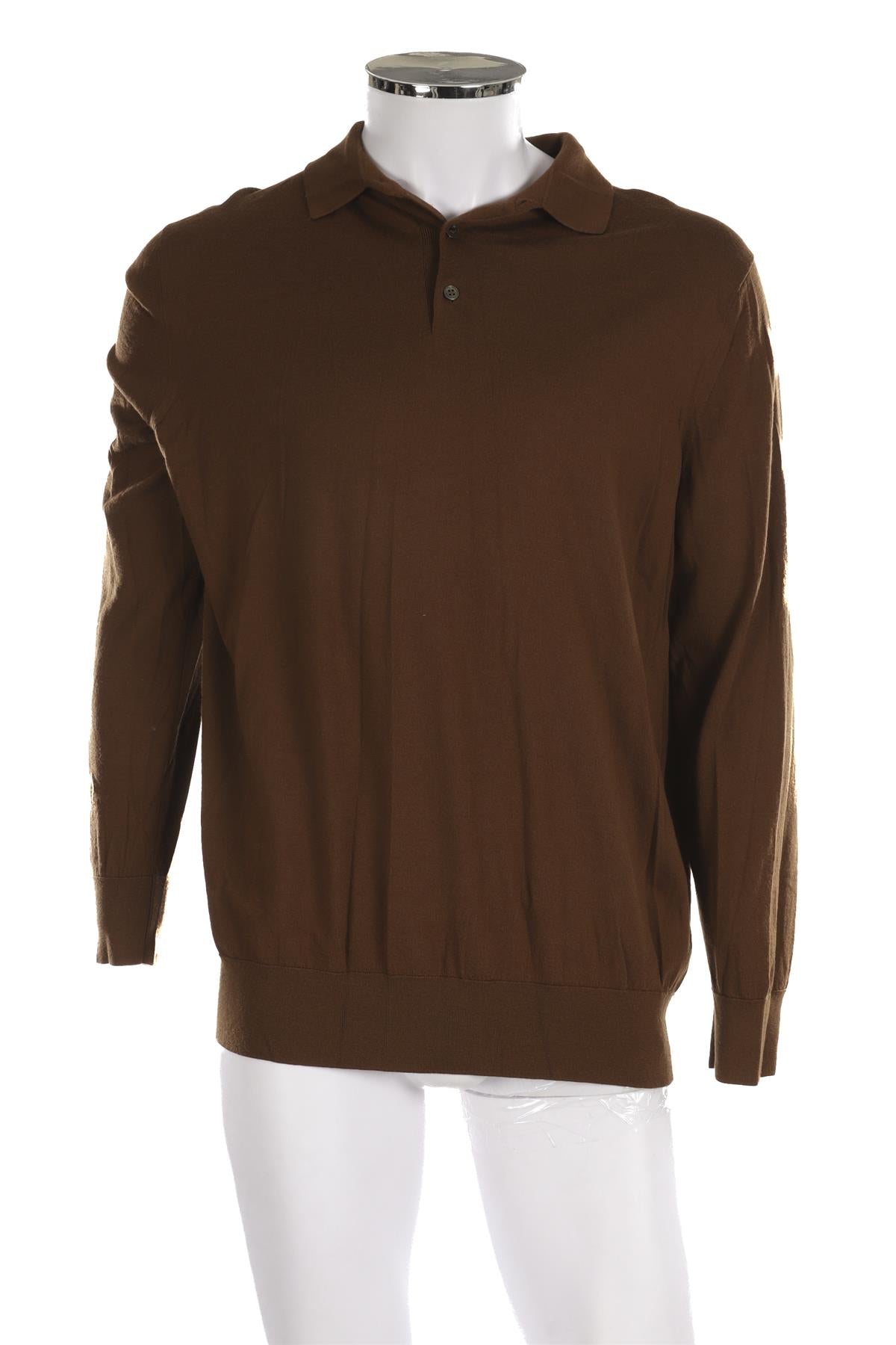 LORO PIANA BROWN MEN'S WOOL SWEATER IT 56
