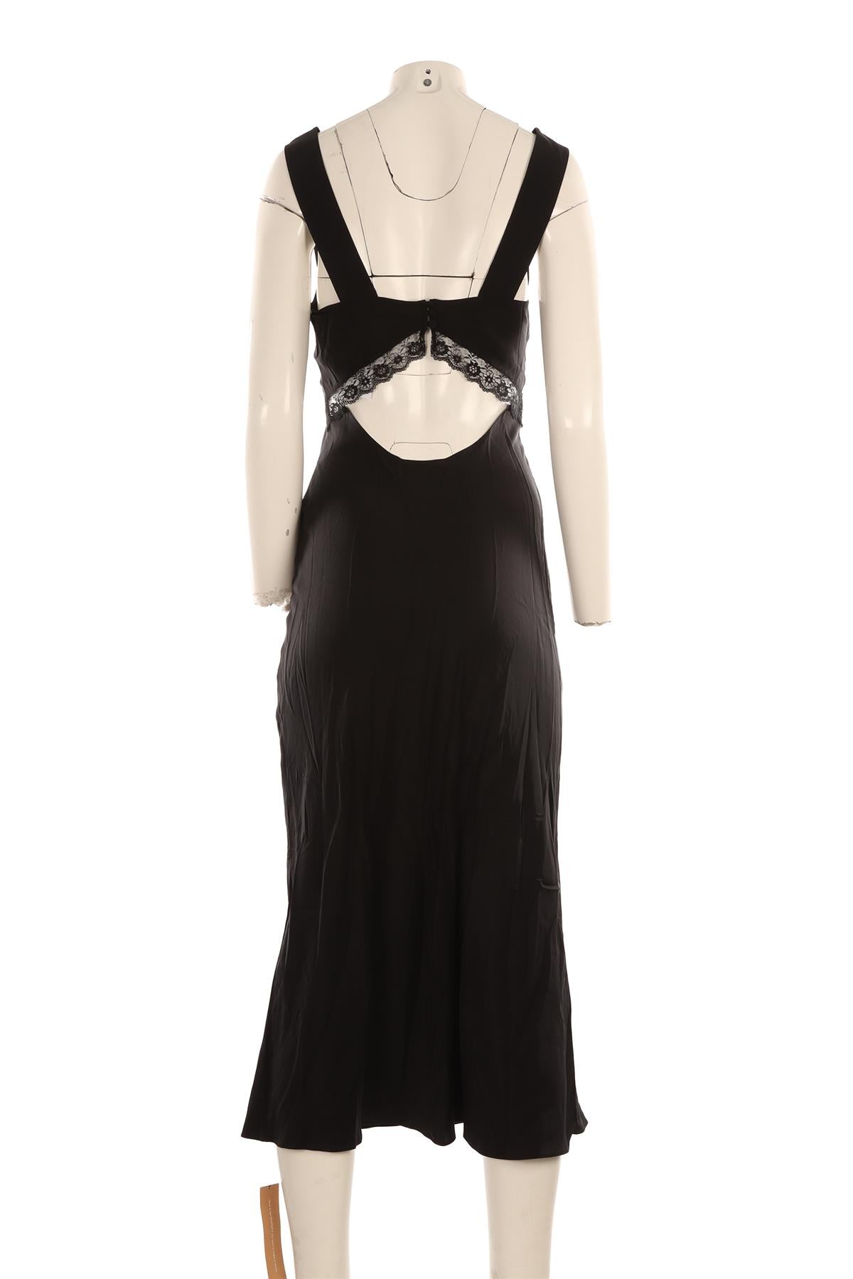 REFORMATION BLACK SILK MAXI DRESS SMALL