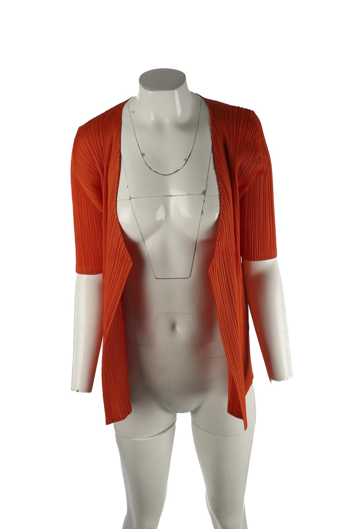 PLEATS PLEASE ISSEY MIYAKE ORANGE CARDIGAN JP 3 UK 8