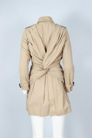 BURBERRY PRORSUM BEIGE COTTON TRENCH COAT IT 40 UK 8