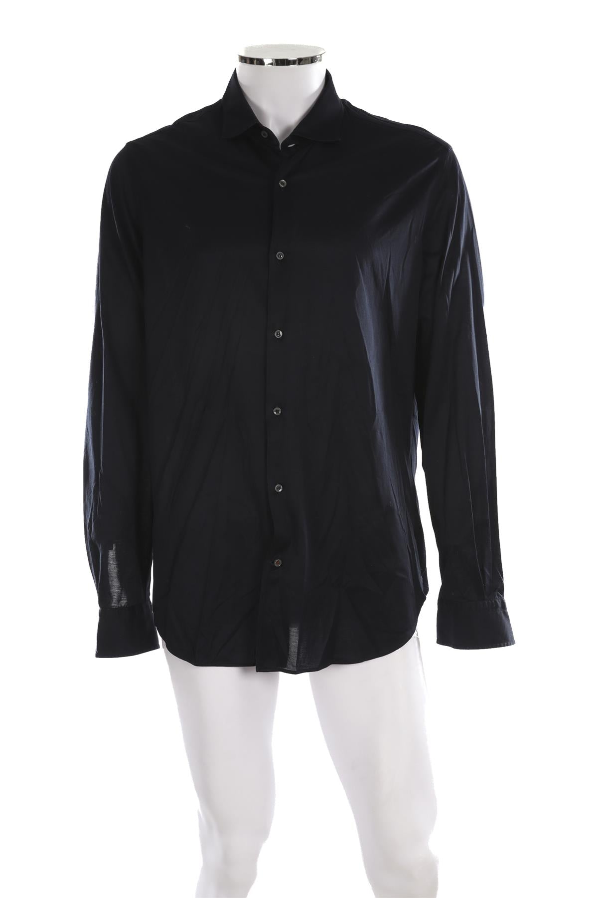 LORO PIANA NAVY MEN'S COTTON SHIRT XLARGE