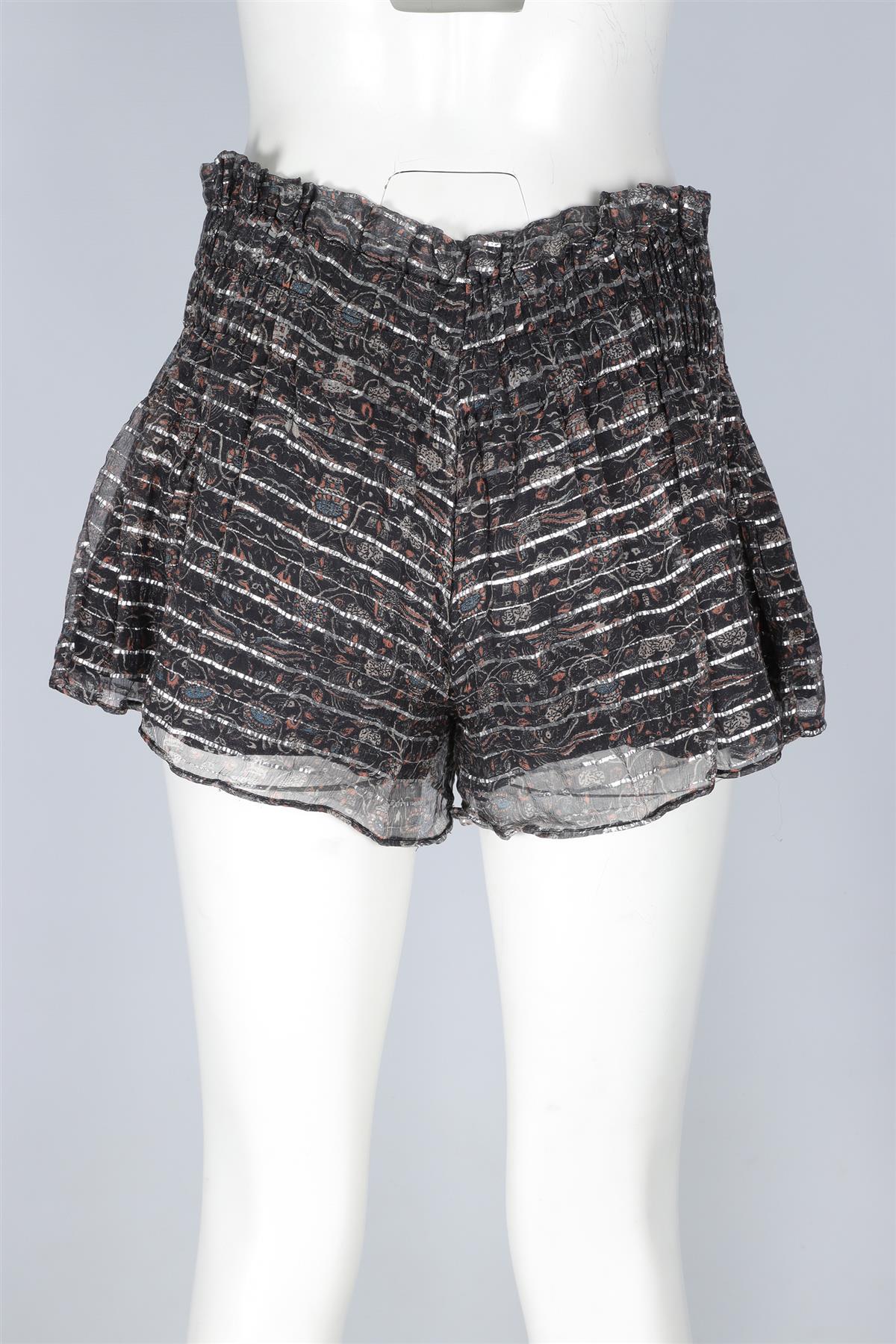 ISABEL MARANT GREY SILK SHORTS UK 6