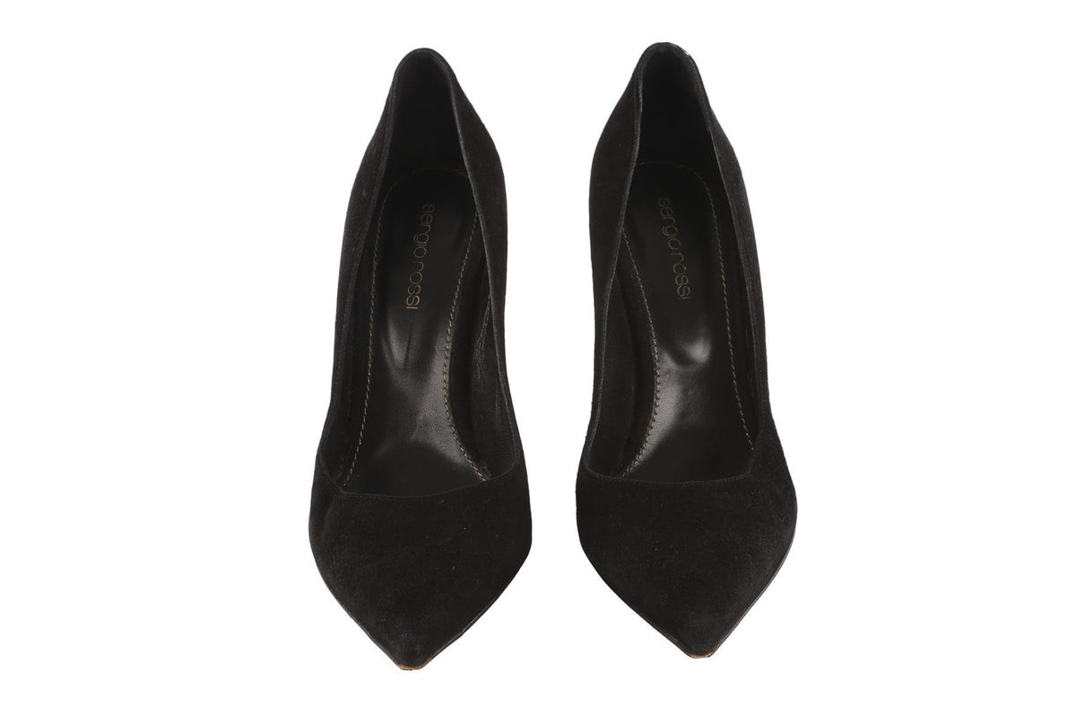 SERGIO ROSSI BLACK SUEDE PUMPS EU 38 UK 5 US 8