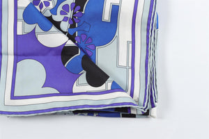 EMILIO PUCCI BLUE SILK SCARF ONE SIZE
