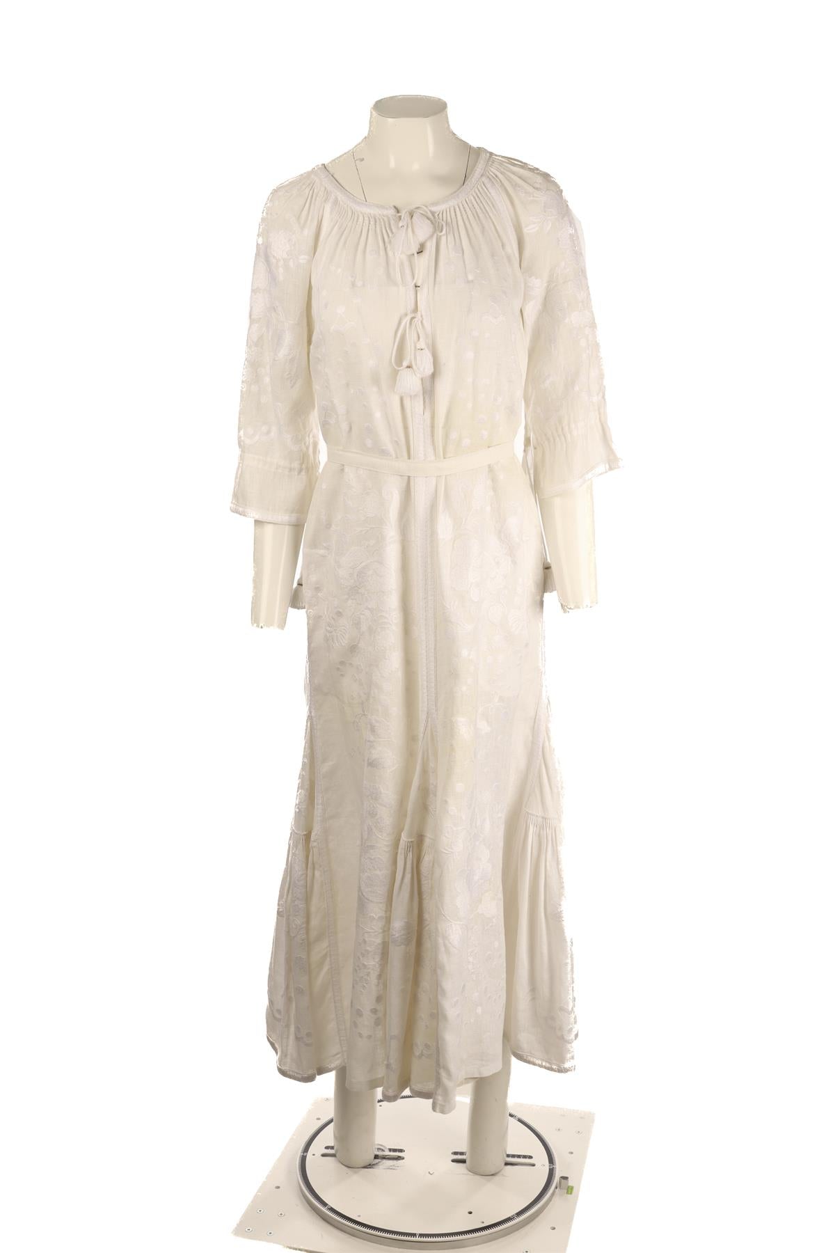 VITA KIN WHITE LINEN MAXI DRESS XSMALL