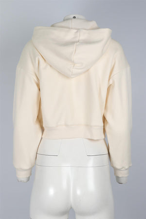SKIMS CREAM COTTON HOODIE MEDIUM