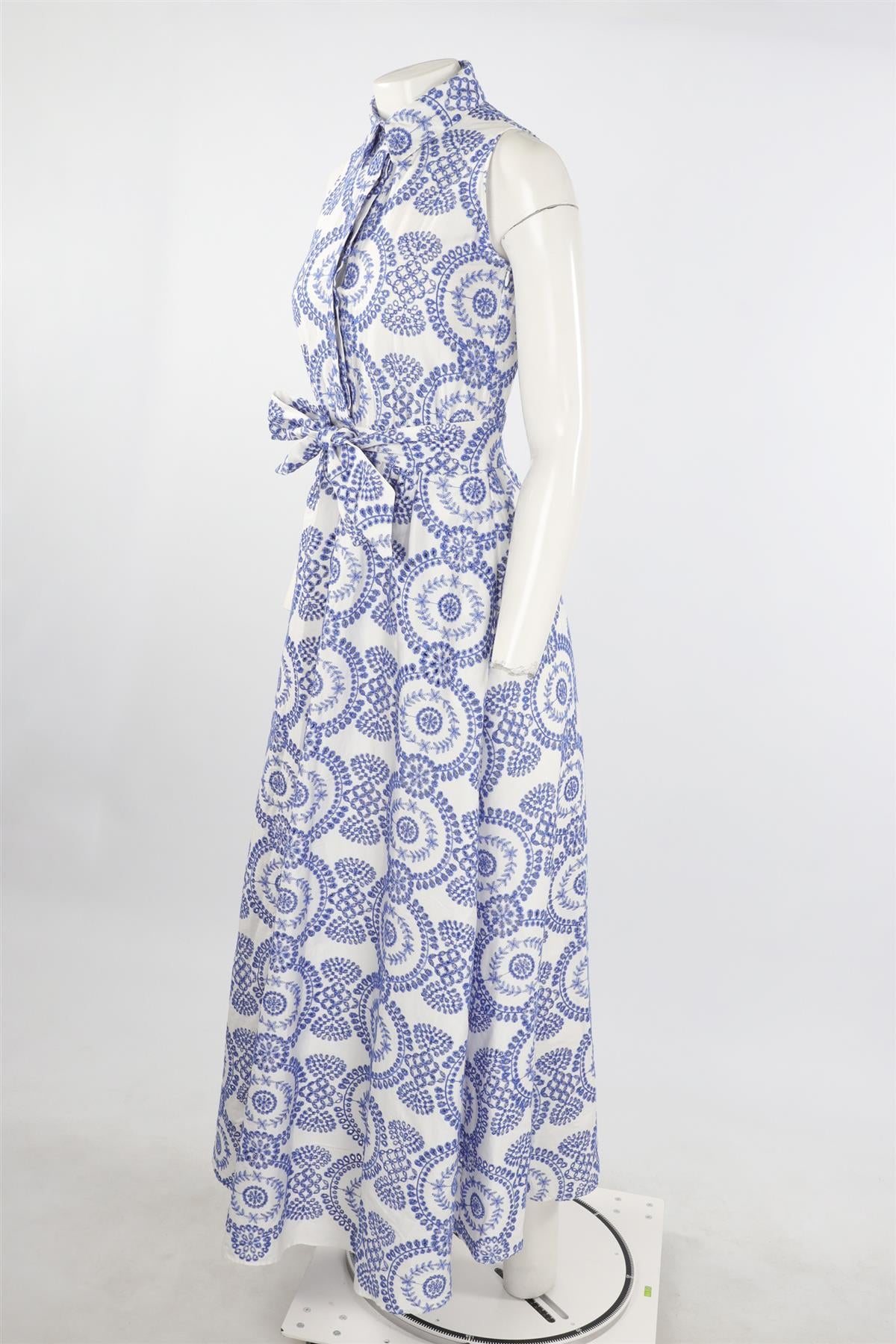 BORGO DE NOR BLUE COTTON MAXI DRESS UK 8