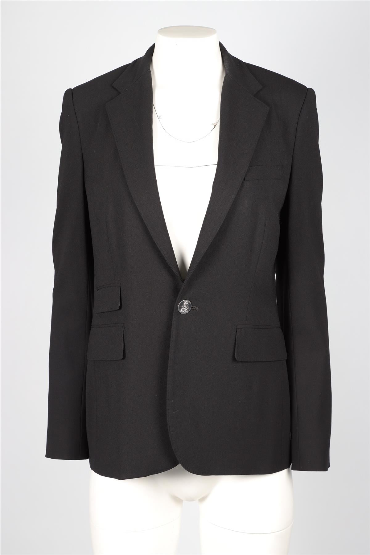 RALPH LAUREN PURPLE LABEL BLACK WOOL BLAZER US 8 UK 12