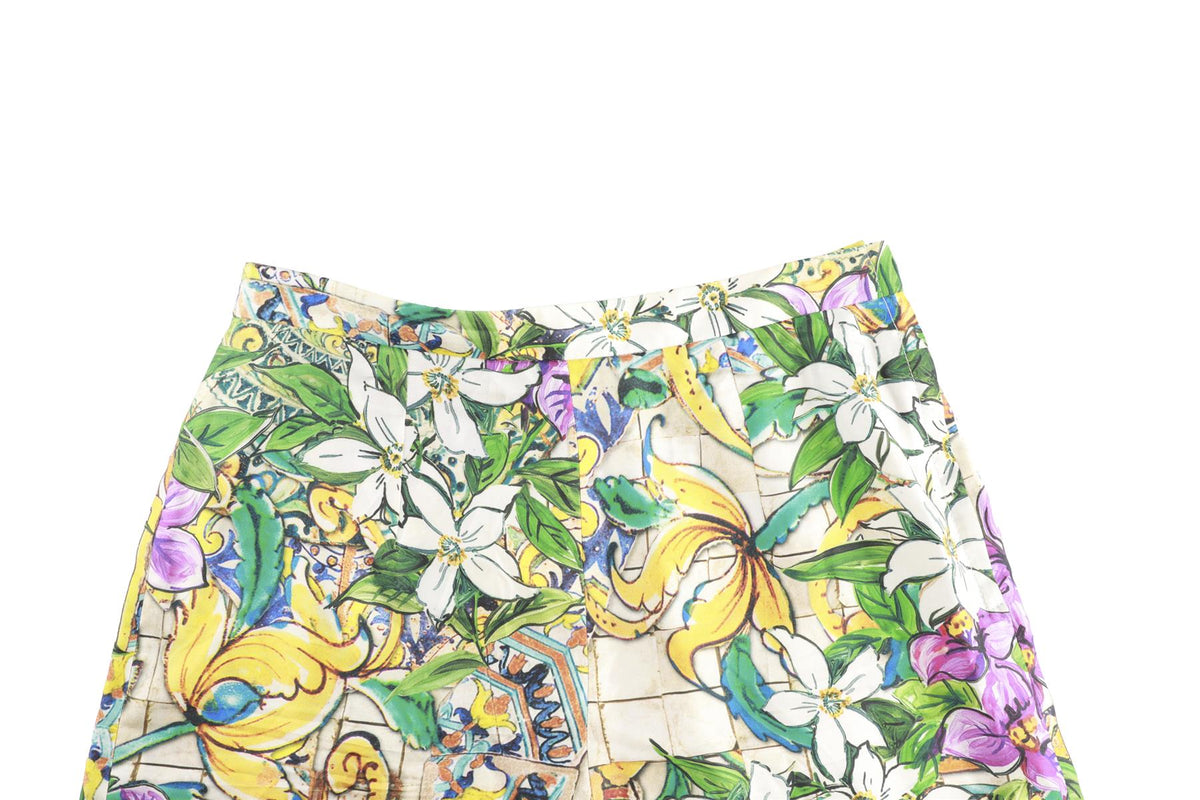 DOLCE & GABBANA MULTI SILK SHORTS IT 38 UK 6