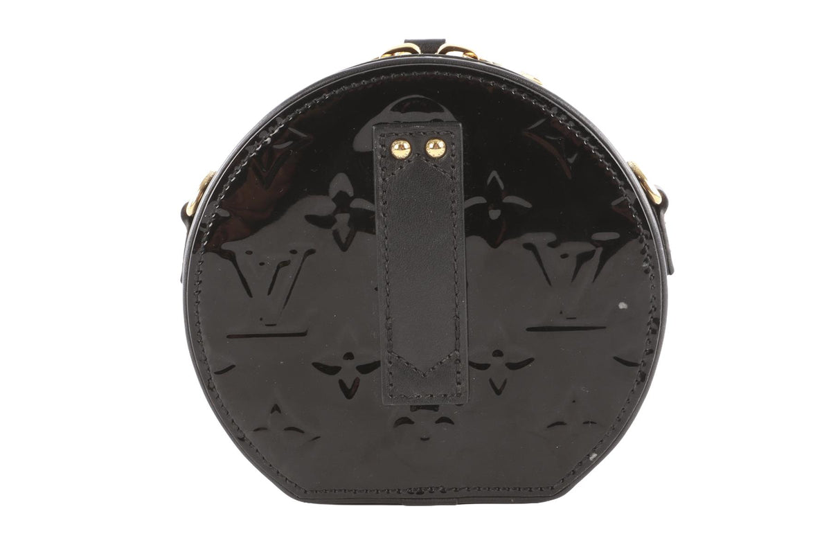 LOUIS VUITTON BLACK 2019 BOÎTE CHAPEAU MINI MONOGRAM PATENT LEATHER CROSSBODY BAG