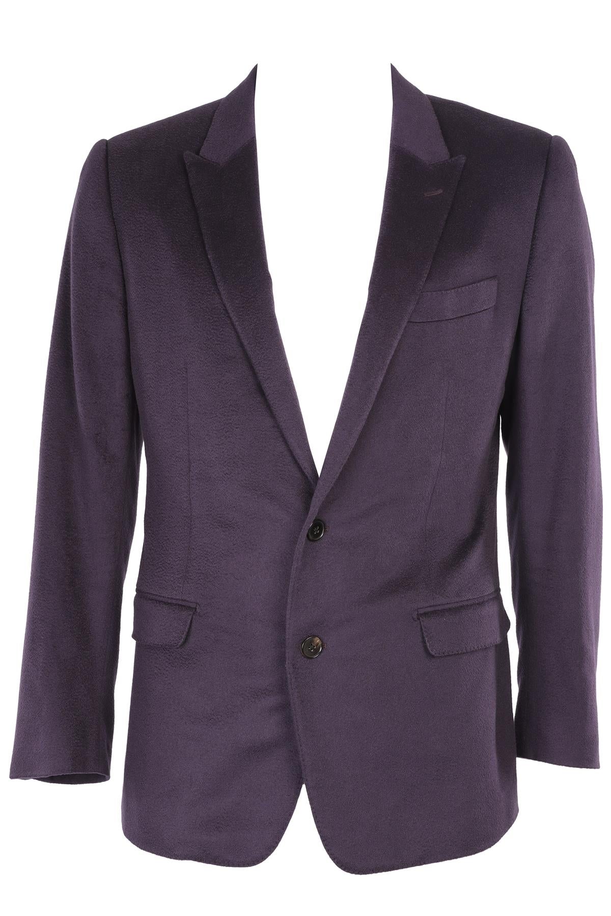 DOLCE & GABBANA PURPLE MEN'S CASHMERE BLAZER IT 50 UK 40