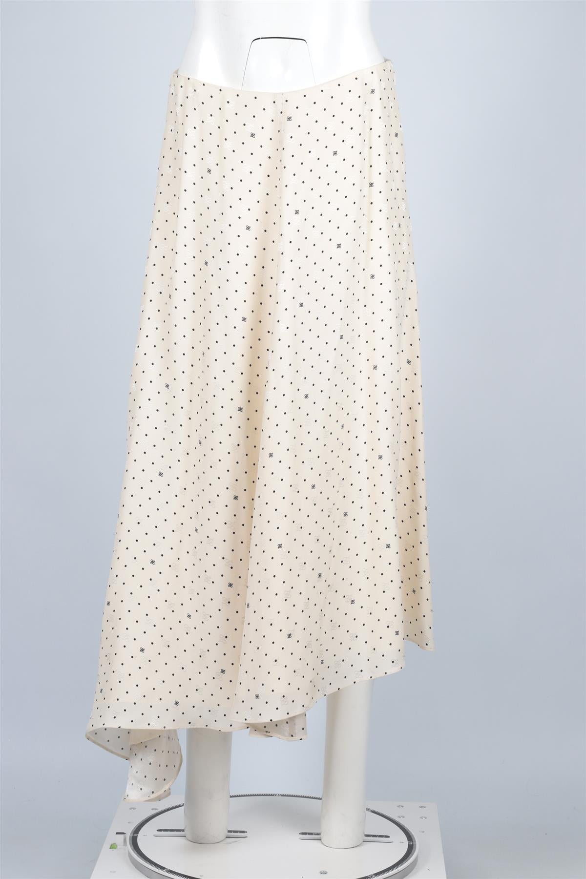 FENDI IVORY FF SILK MIDI SKIRT IT 44 UK 12