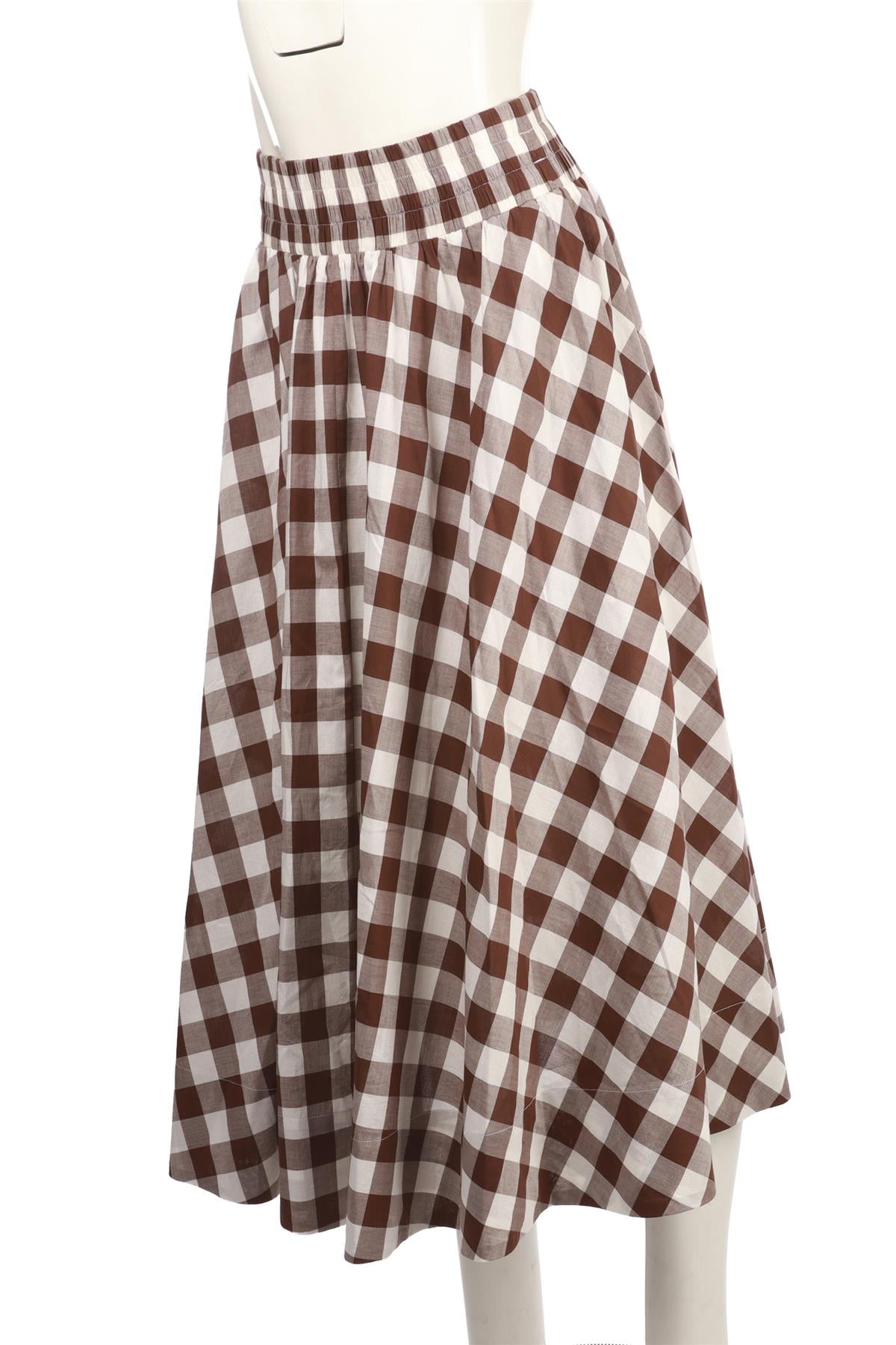 BROWN COTTON MAXI SKIRT