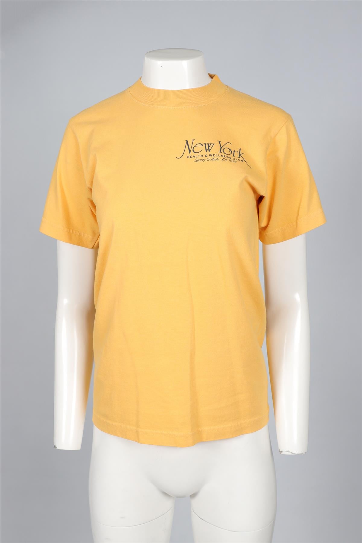 SPORTY & RICH YELLOW COTTON T-SHIRT XSMALL