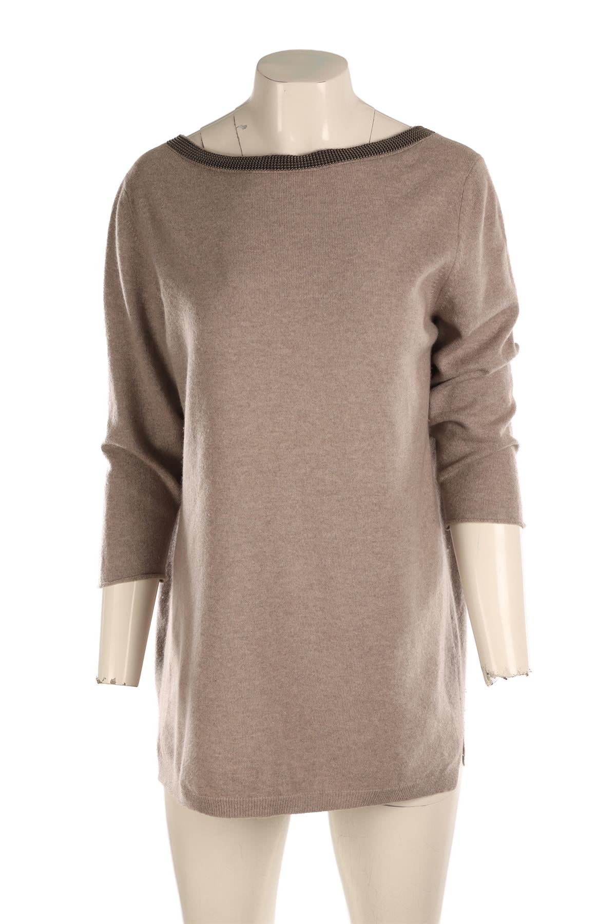 BRUNELLO CUCINELLI BEIGE CASHMERE SWEATER XLARGE