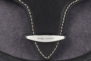 ISABEL MARANT BLUE BOTSY CANVAS AND LEATHER SHOULDER BAG