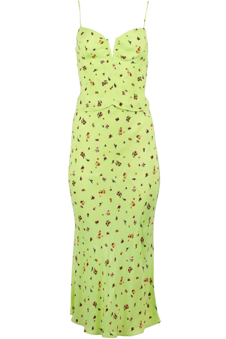 AFRM FLORAL PRINT CREPE TOP AND SKIRT SMALL