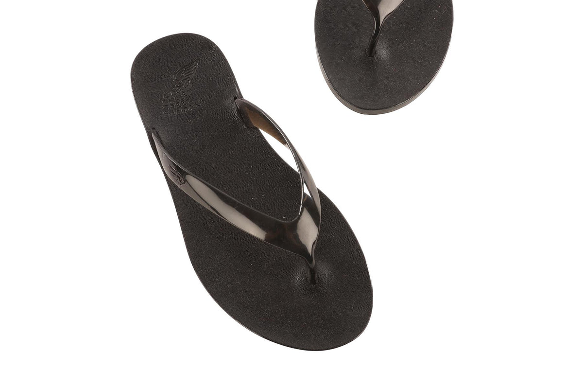 ANCIENT GREEK SANDALS BLACK RUBBER FLIP FLOPS EU 36 UK 3 US 6