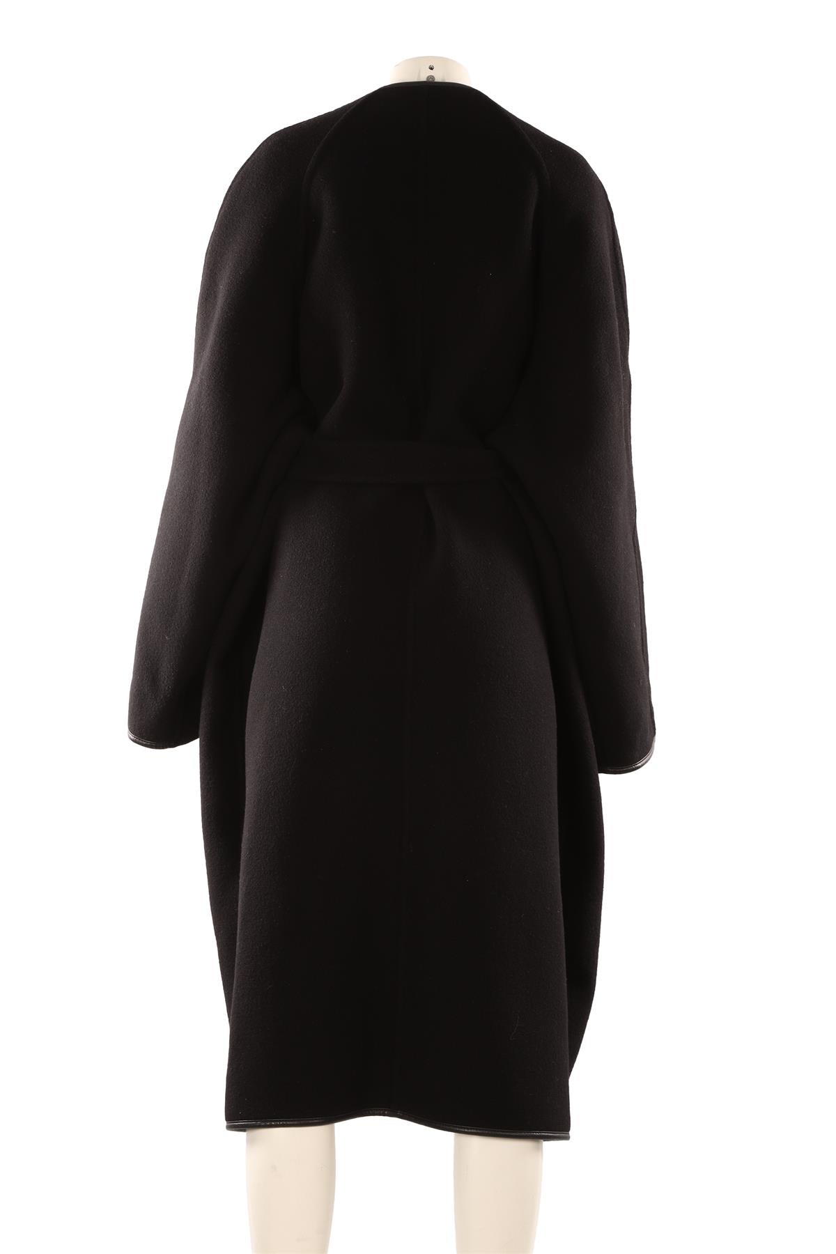 BALENCIAGA BLACK WOOL COAT FR 34