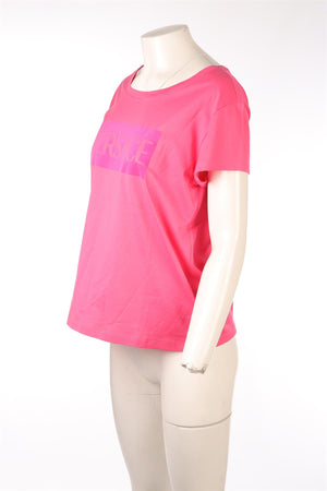 VERSACE PINK COTTON T-SHIRT IT 42 UK 10