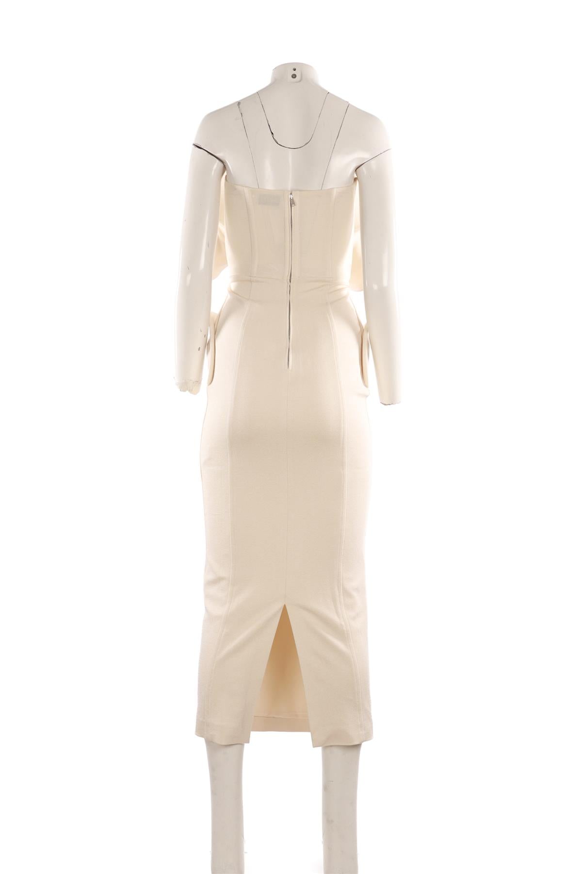 DEL CORE CREAM SILK MAXI DRESS IT 42 UK 10