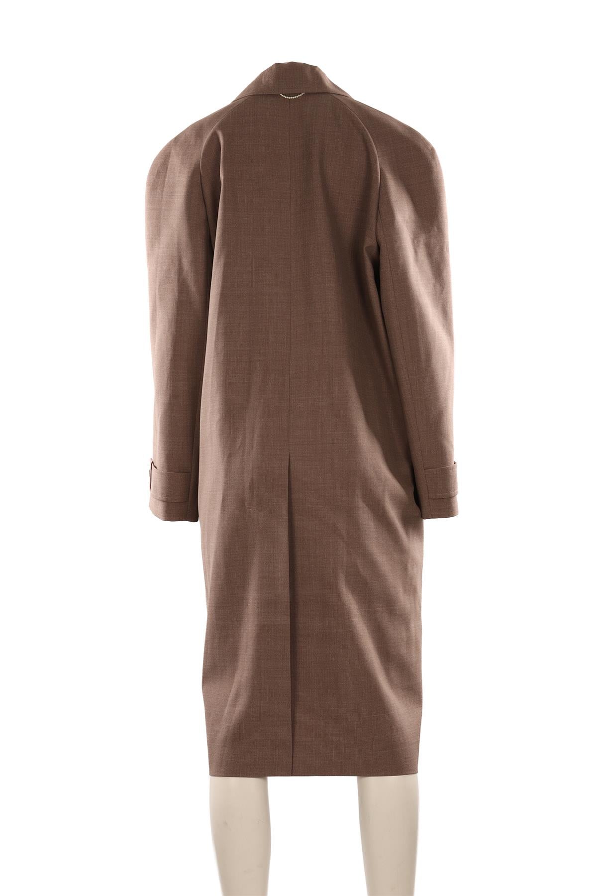 CARVAN BROWN WOOL COAT FR 34 UK 6