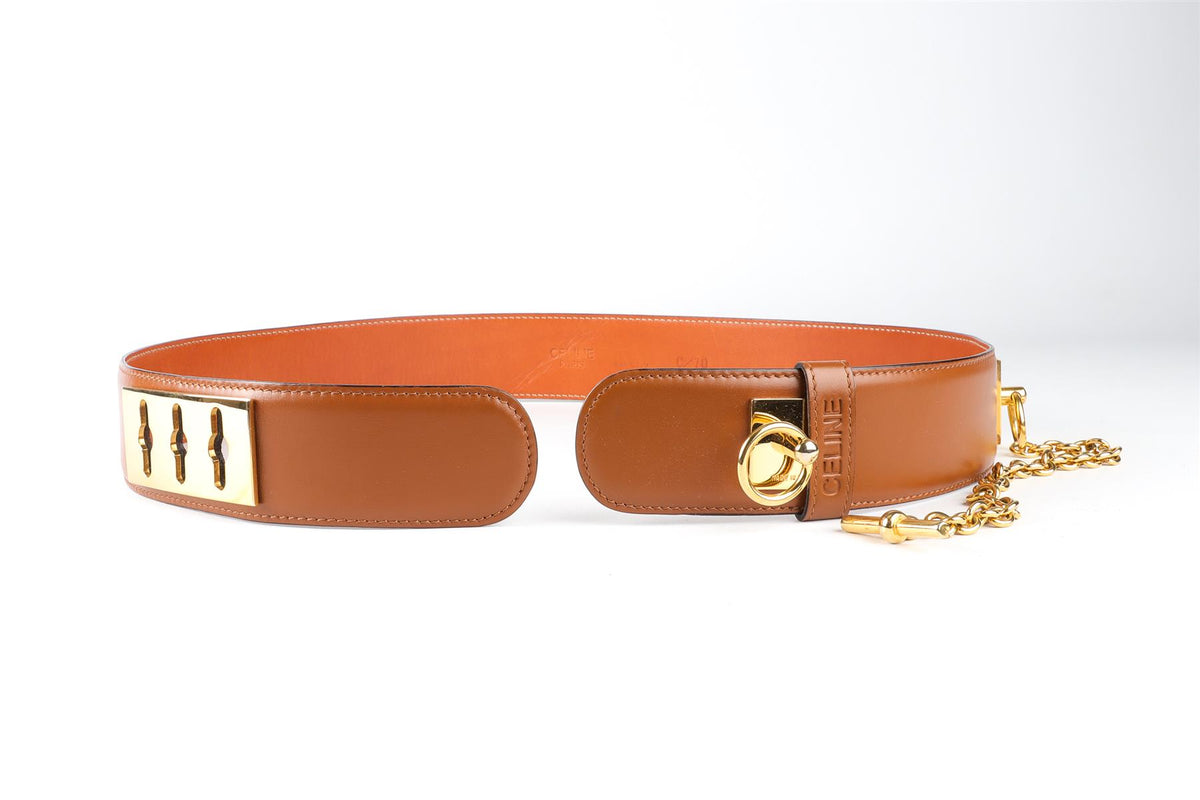 CELINE BROWN LEATHER BELT
