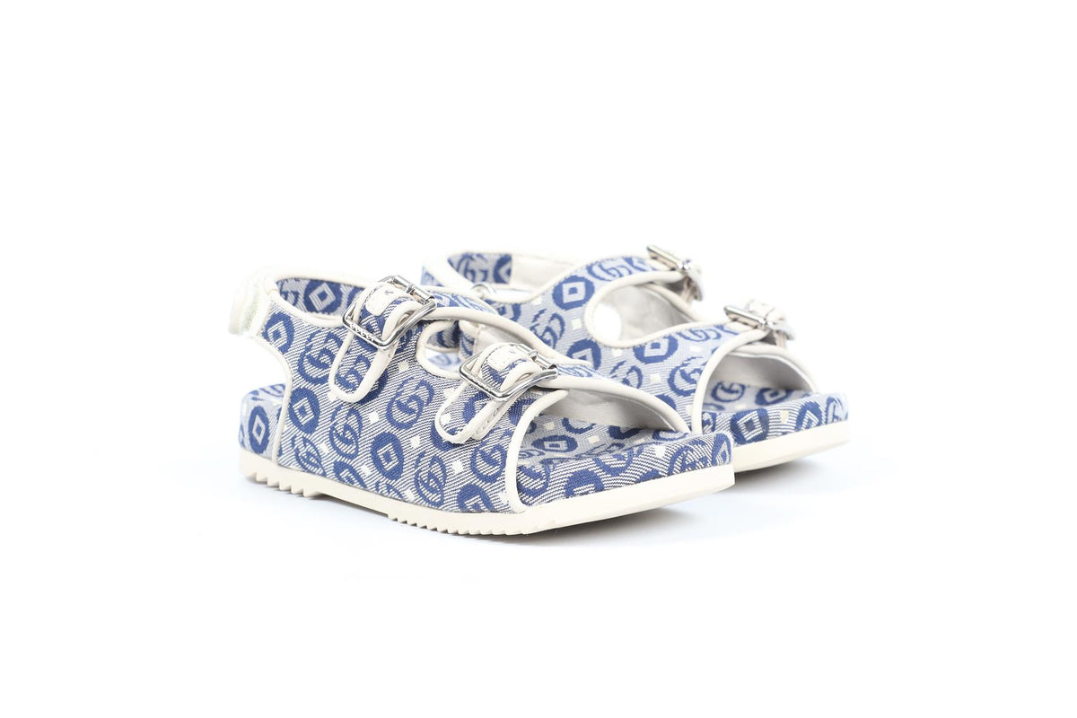 GUCCI BLUE KIDS GIRLS GG CANVAS SANDALS EU 26 UK 8.5 US 9.5