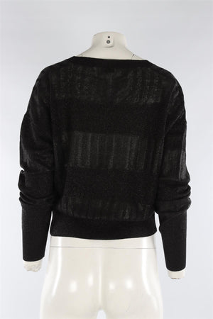SAINT LAURENT BLACK LINEN SWEATER XSMALL