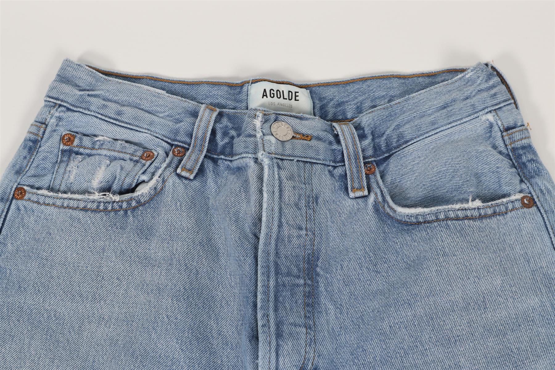 AGOLDE BLUE WIDE LEG JEANS W 24 UK 6