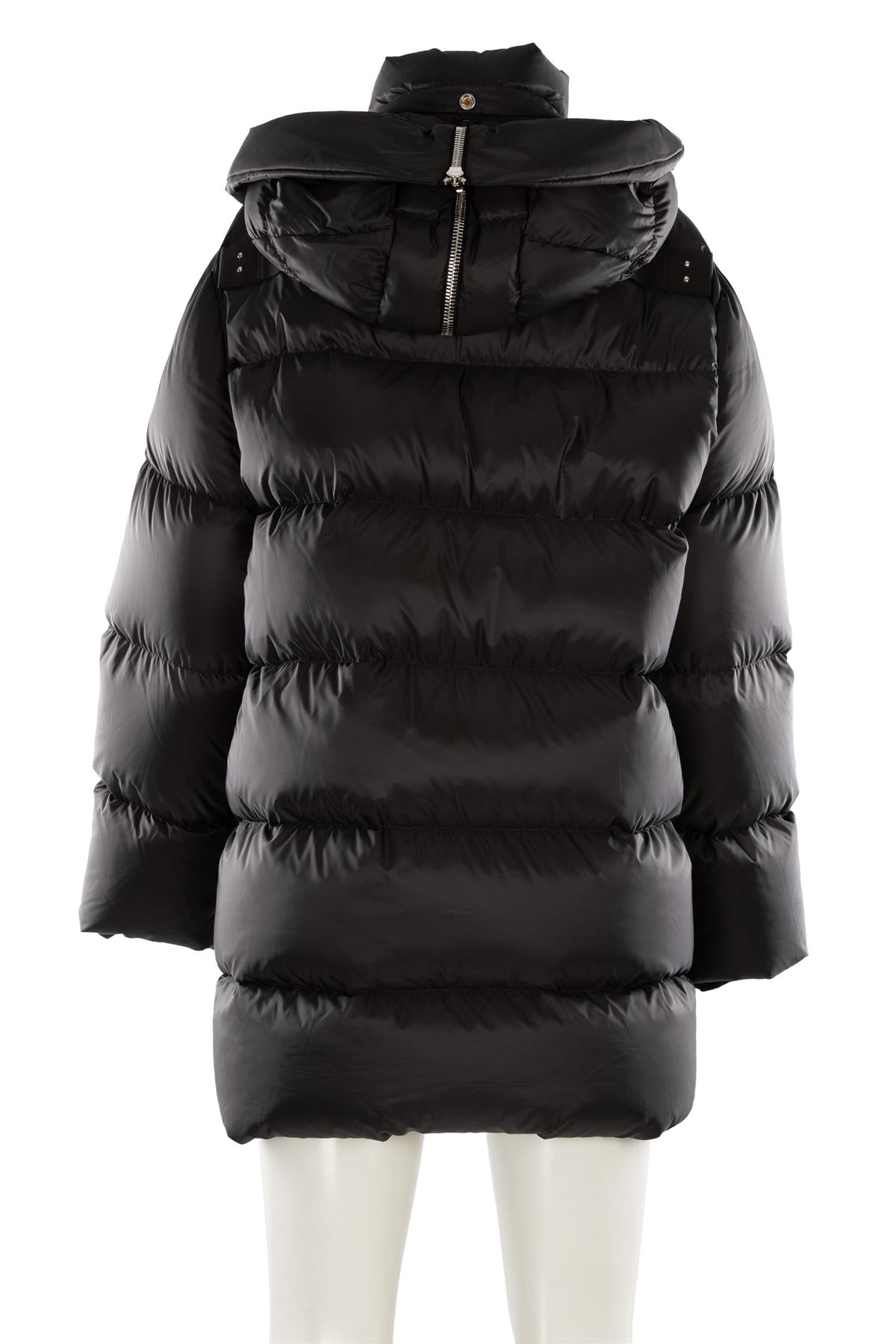 RICK OWENS + MONCLER BLACK PADDED DOWN COAT 0 UK 6
