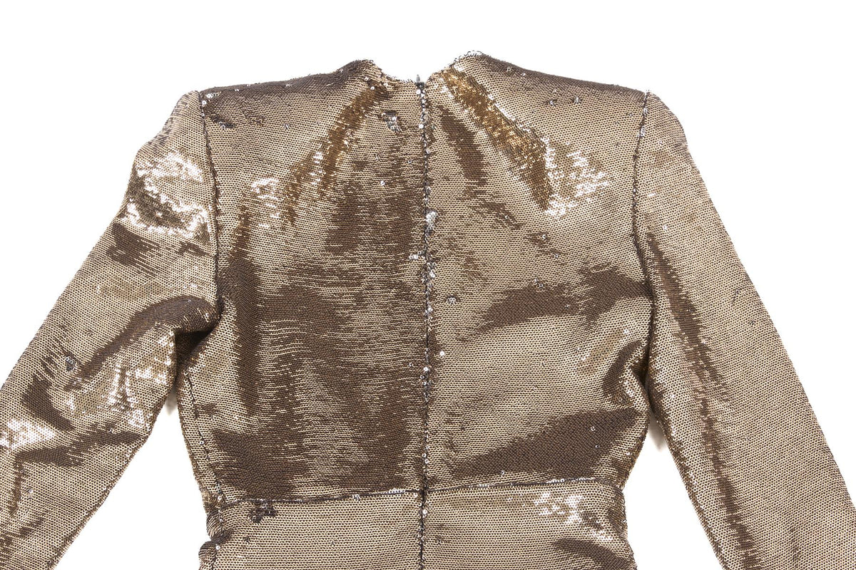 ALEXANDRE VAUTHIER GOLD SEQUIN MINI DRESS FR 36 UK 8