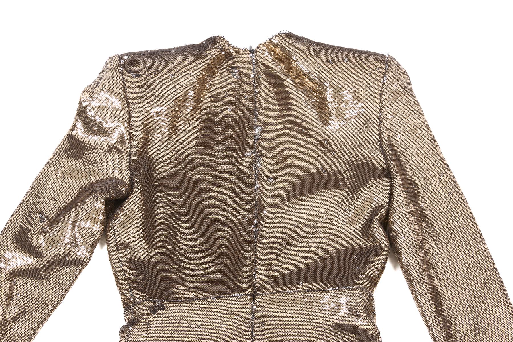 ALEXANDRE VAUTHIER GOLD SEQUIN MINI DRESS FR 36 UK 8
