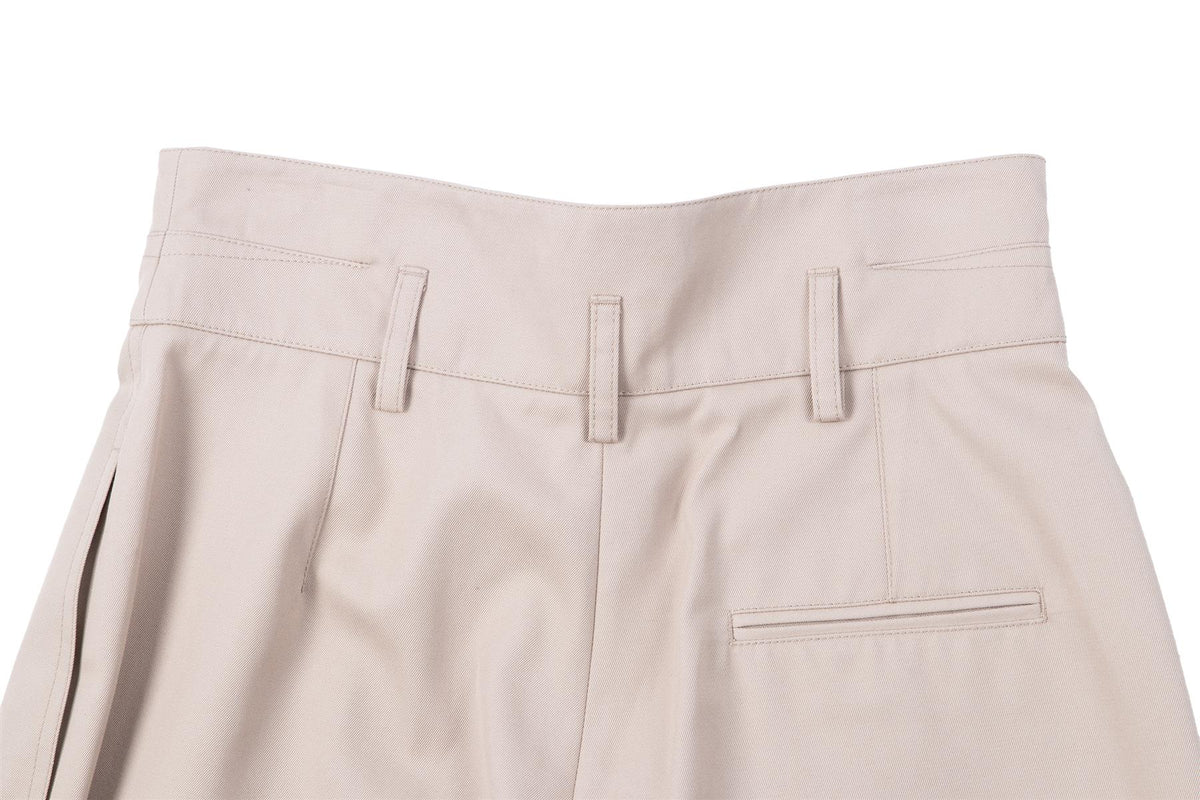 ALAÏA BEIGE COTTON STRAIGHT LEG PANTS FR 40 UK 12