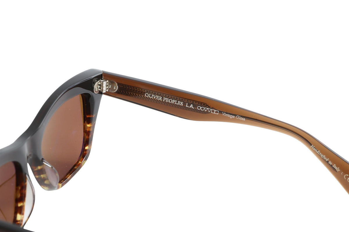 OLIVER PEOPLES BROWN SQUARE FRAME ACETATE SUNGLASSES