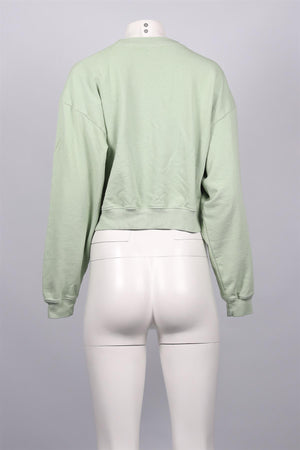 SPORTY & RICH GREEN COTTON SWEATSHIRT SMALL