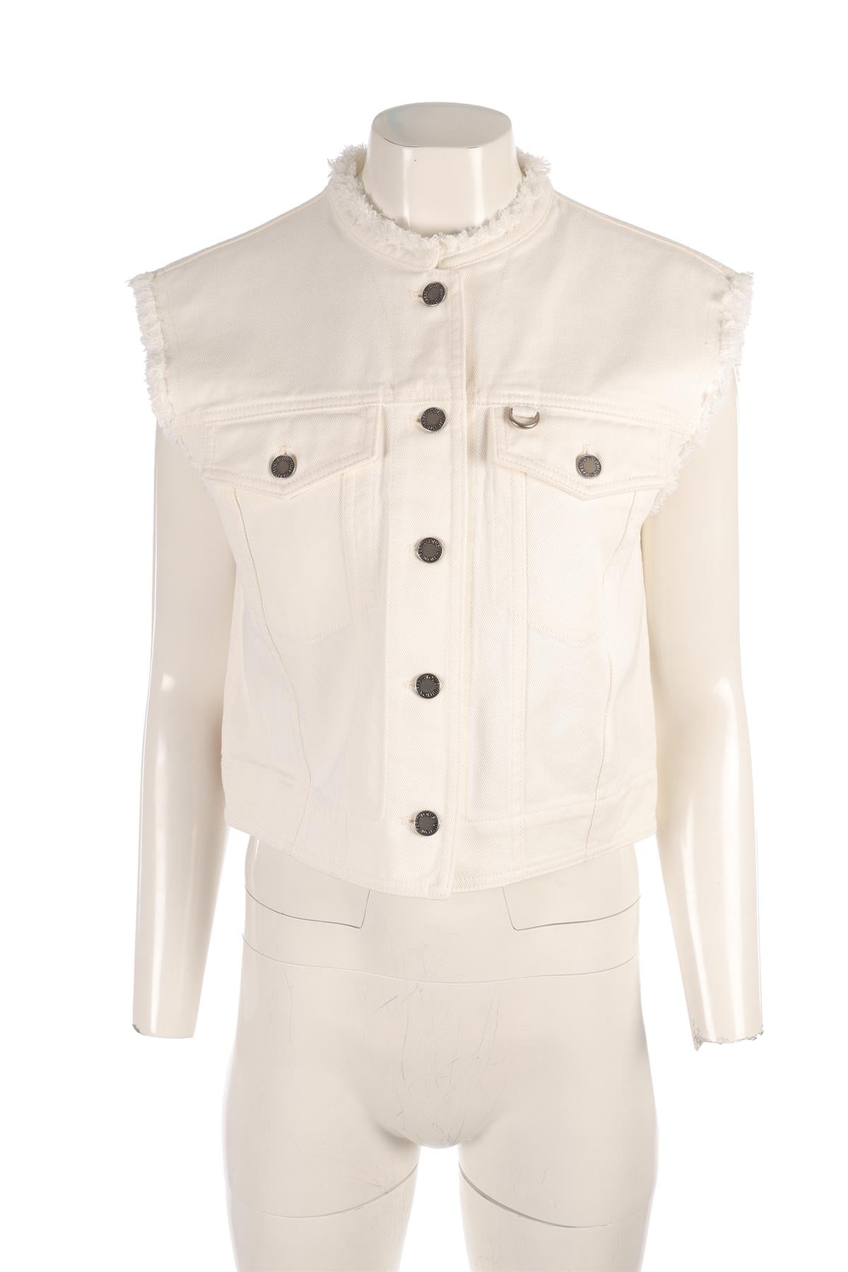 LOUIS VUITTON WHITE DENIM GILET FR 40 UK 12