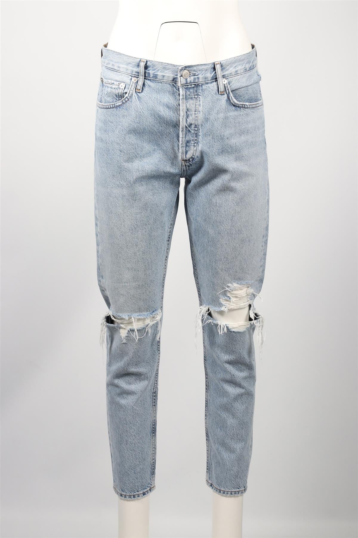 AGOLDE BLUE HIGH RISE STRAIGHT LEG JEANS W27 UK 8-10