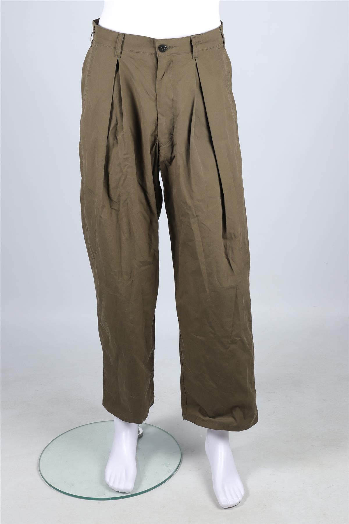 MONITALY GREEN MEN'S COTTON WIDE LEG PANTS UK/US WAIST 30