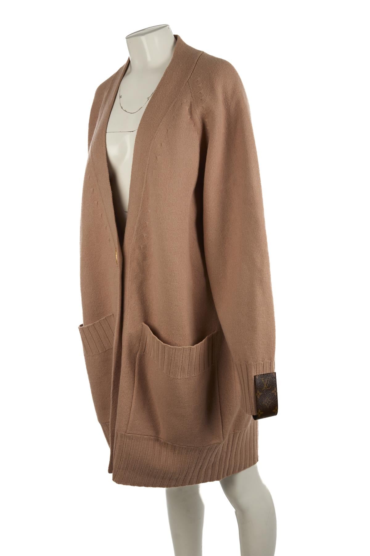 LOUIS VUITTON NUDE 2023 WOOL CARDIGAN SMALL