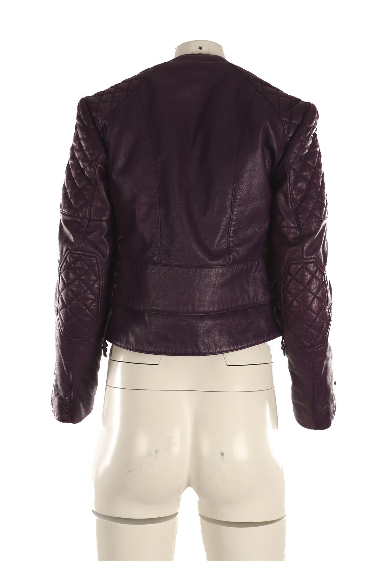 BALENCIAGA PURPLE LEATHER JACKET FR 36 UK 8